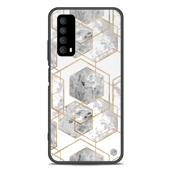 Stylish Marble Series Soft Phone Case - Premium Glass Case - Design 2 - Huawei Y7a