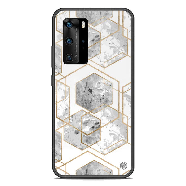 Stylish Marble Series Soft Phone Case - Premium Glass Case - Design 2 - Huawei P40 Pro