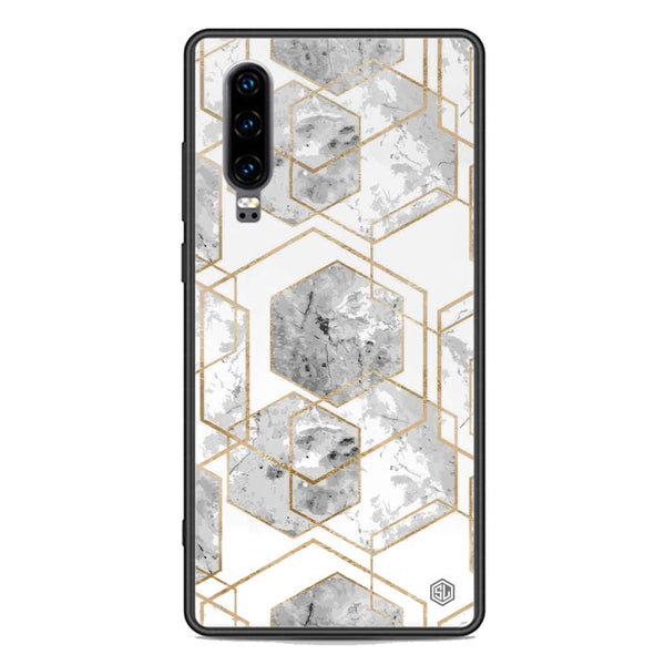 Stylish Marble Series Soft Phone Case - Premium Glass Case - Design 2 - Huawei P30