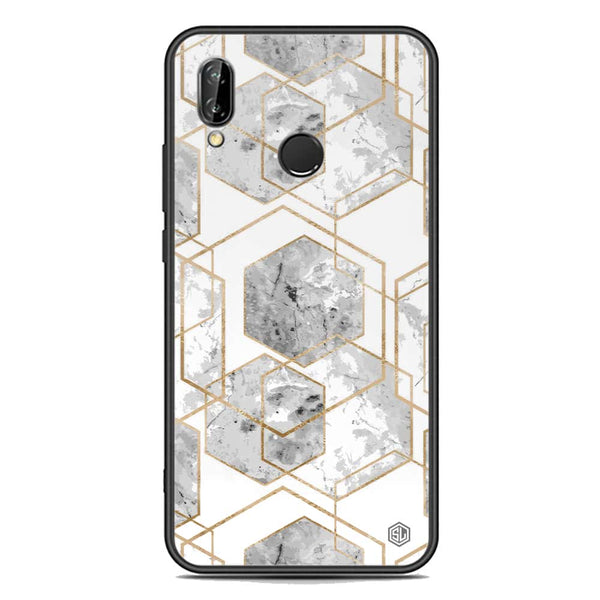 Stylish Marble Series Soft Phone Case - Premium Glass Case - Design 2 - Huawei P20 Lite