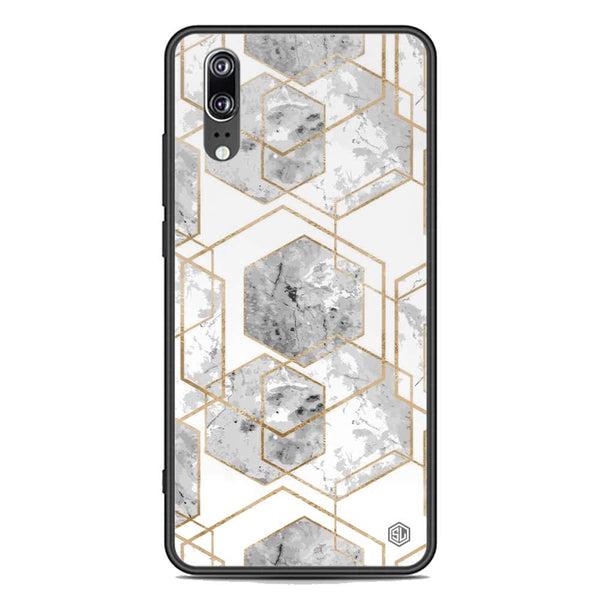 Stylish Marble Series Soft Phone Case - Premium Glass Case - Design 2 - Huawei P20