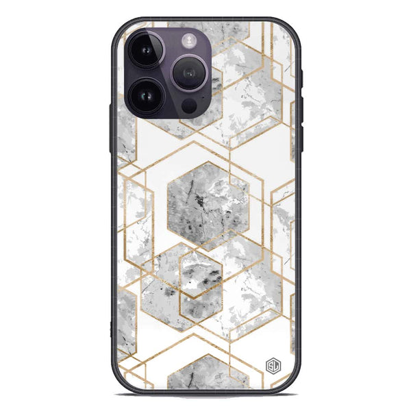 Stylish Marble Series Soft Phone Case - Premium Glass Case - Design 2 - iPhone 14 Pro Max