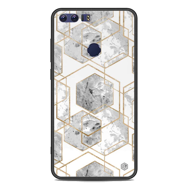 Stylish Marble Series Soft Phone Case - Premium Glass Case - Design 2 - Huawei Honor 8
