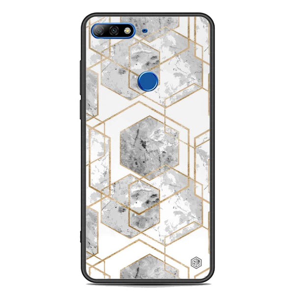 Stylish Marble Series Soft Phone Case - Premium Glass Case - Design 2 - Huawei Honor 7C