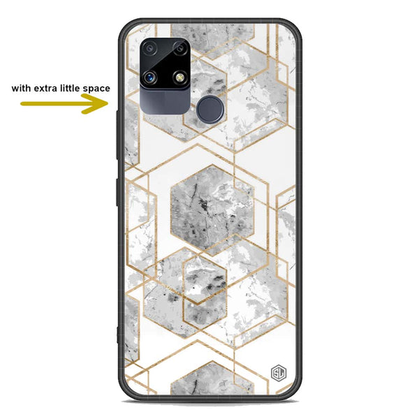 Stylish Marble Series Soft Phone Case - Premium Glass Case - Design 2 - Realme C25s