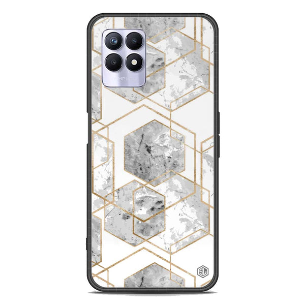 Stylish Marble Series Soft Phone Case - Premium Glass Case - Design 2 - Realme 8i