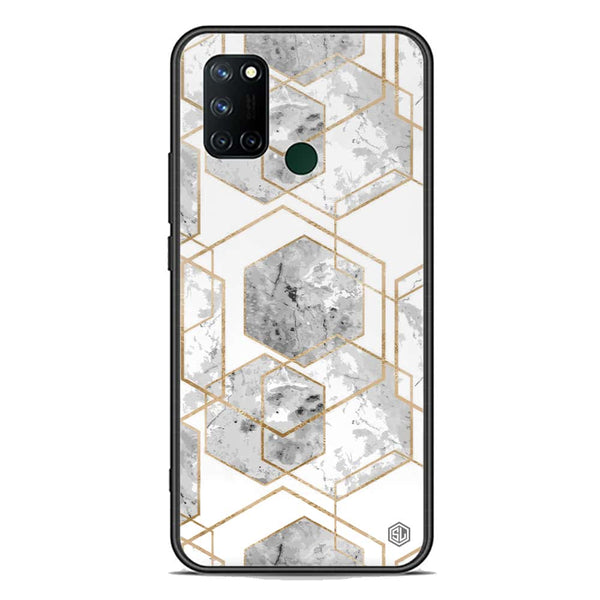 Stylish Marble Series Soft Phone Case - Premium Glass Case - Design 2 - Realme 7i