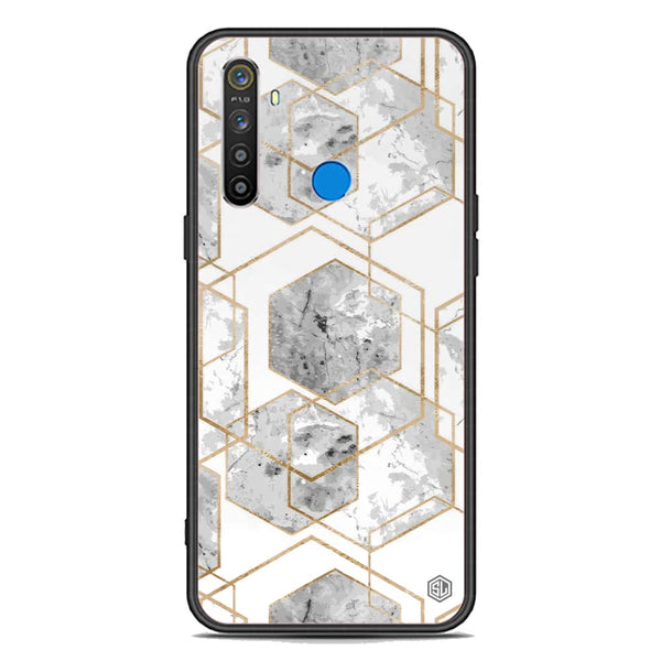 Stylish Marble Series Soft Phone Case - Premium Glass Case - Design 2 - Realme 5i