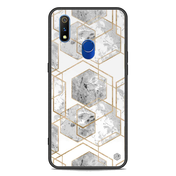 Stylish Marble Series Soft Phone Case - Premium Glass Case - Design 2 - Realme 3 Pro