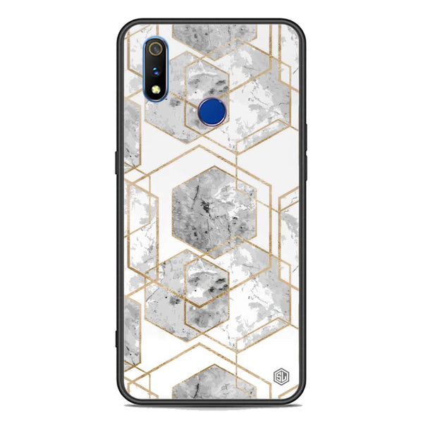 Stylish Marble Series Soft Phone Case - Premium Glass Case - Design 2 - Realme 3i
