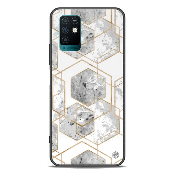 Stylish Marble Series Soft Phone Case - Premium Glass Case - Design 2 - Infinix Note 10