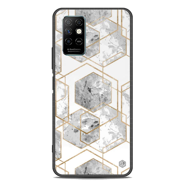 Stylish Marble Series Soft Phone Case - Premium Glass Case - Design 2 - Infinix Note 8i