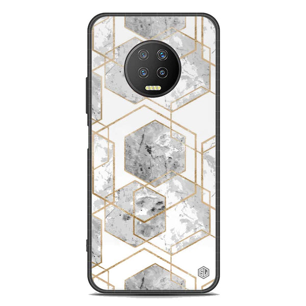Stylish Marble Series Soft Phone Case - Premium Glass Case - Design 2 - Infinix Note 7