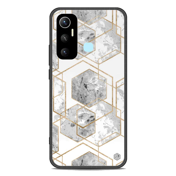 Stylish Marble Series Soft Phone Case - Premium Glass Case - Design 2 - Infinix Hot 11