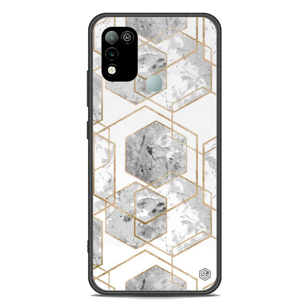 Stylish Marble Series Soft Phone Case - Premium Glass Case - Design 2 - Infinix Hot 10 Play