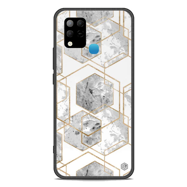 Stylish Marble Series Soft Phone Case - Premium Glass Case - Design 2 - Infinix Hot 10S