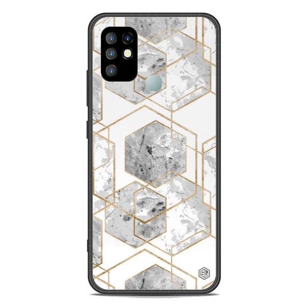 Stylish Marble Series Soft Phone Case - Premium Glass Case - Design 2 - Infinix Hot 10