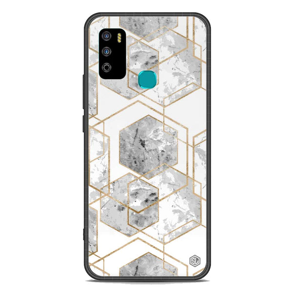 Stylish Marble Series Soft Phone Case - Premium Glass Case - Design 2 - Infinix Hot 9 Play