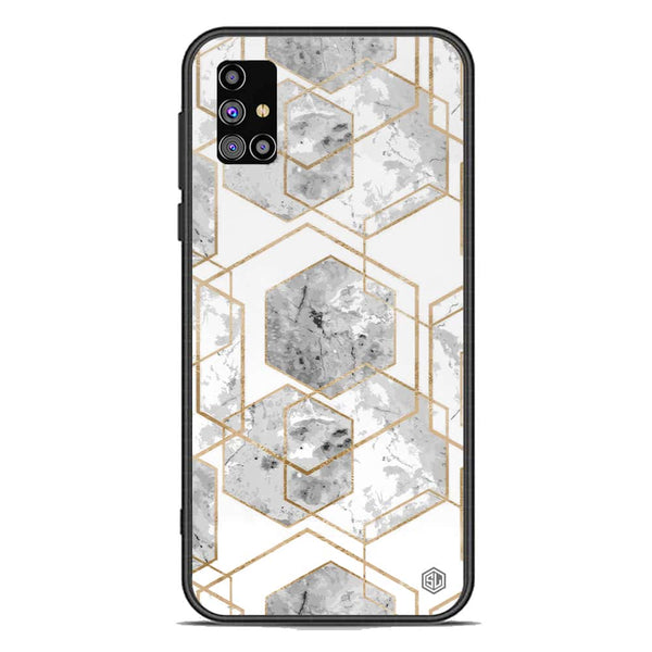Stylish Marble Series Soft Phone Case - Premium Glass Case - Design 2 - Samsung Galaxy M31s