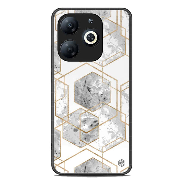 Stylish Marble Series Soft Phone Case - Premium Glass Case - Design 2 - Tecno Spark 20