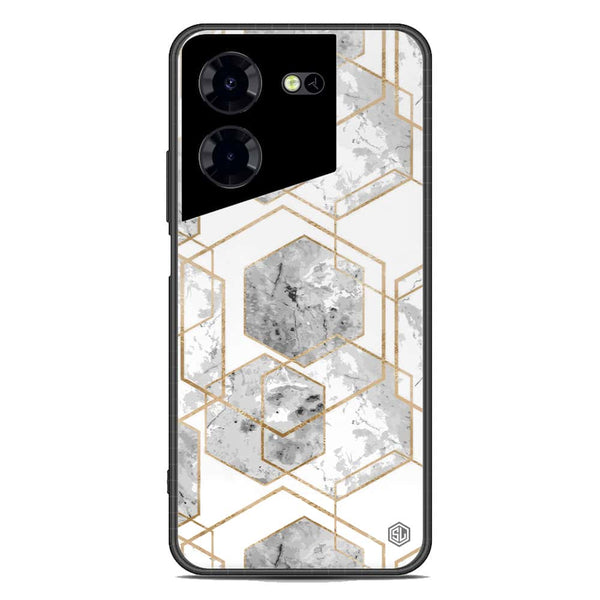Stylish Marble Series Soft Phone Case - Premium Glass Case - Design 2 - Tecno Pova 5 Pro
