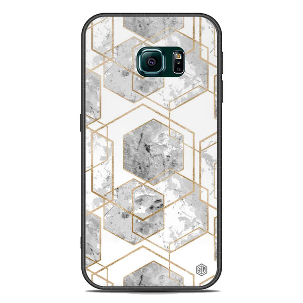 Stylish Marble Series Soft Phone Case - Acrylic Case - Design 2 - - Samsung Galaxy S6 Edge Plus