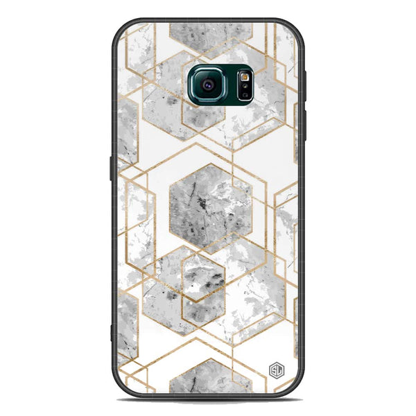 Stylish Marble Series Soft Phone Case - Acrylic Case - Design 2 - - Samsung Galaxy S6 Edge