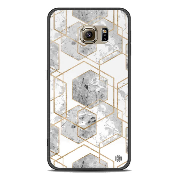 Stylish Marble Series Soft Phone Case - Acrylic Case - Design 2 - - Samsung Galaxy S6