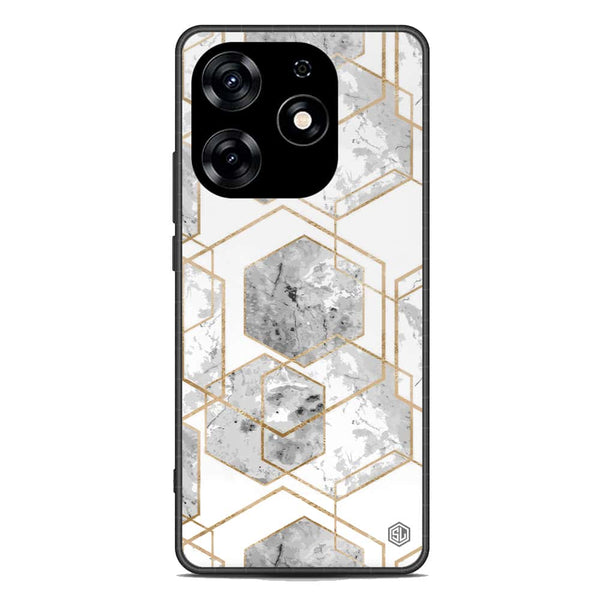 Stylish Marble Series Soft Phone Case - Metal Case - Design 2 - Tecno Spark 10 Pro