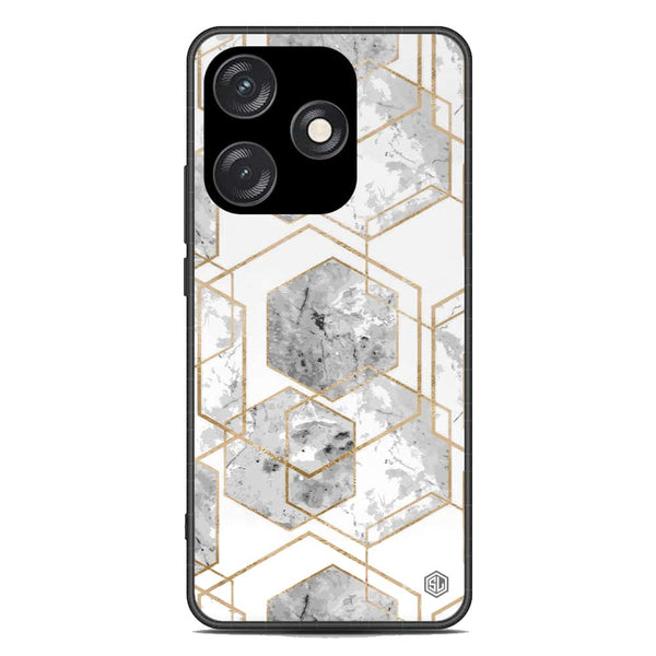 Stylish Marble Series Soft Phone Case - Metal Case - Design 2 - Tecno Spark 10C