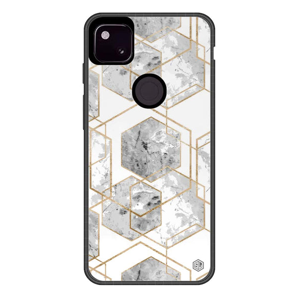 Stylish Marble Series Soft Phone Case - Metal Case - Design 2 - Google Pixel 4a