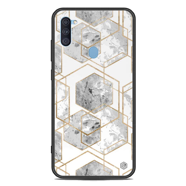 Stylish Marble Series Soft Phone Case - Premium Glass Case - Design 2 - Samsung Galaxy M11