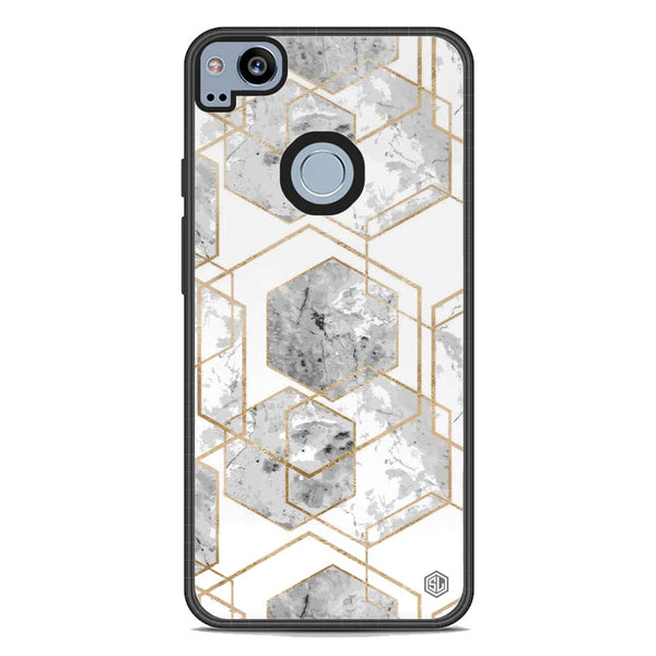 Stylish Marble Series Soft Phone Case - Metal Case - Design 2 - Google Pixel 2