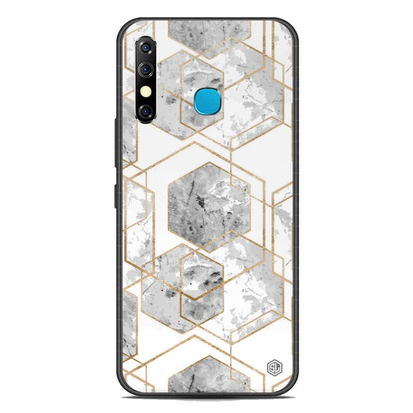 Stylish Marble Series Soft Phone Case - Premium Glass Case - Design 2 - Infinix Hot 8
