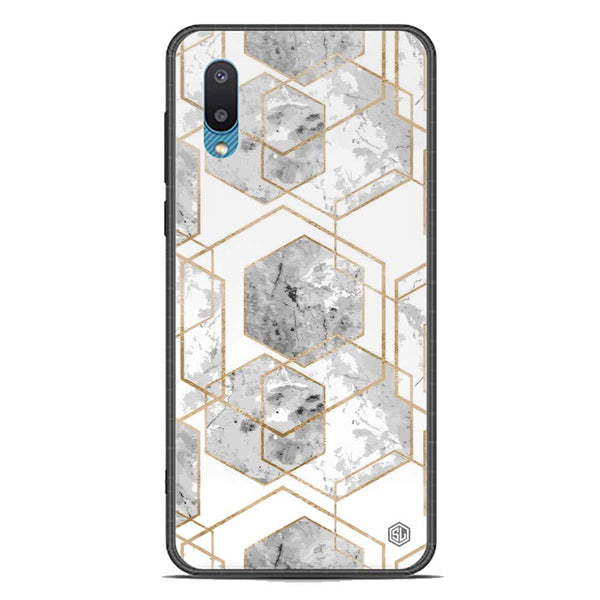 Stylish Marble Series Soft Phone Case - Premium Glass Case - Design 2 - Samsung Galaxy M02