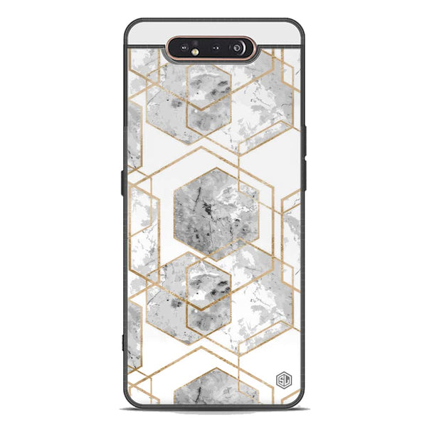 Stylish Marble Series Soft Phone Case - Premium Glass Case - Design 2 - Samsung Galaxy A80