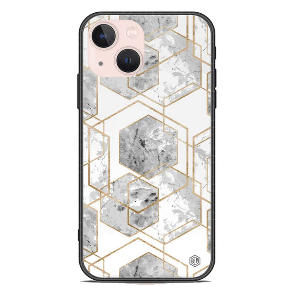 Stylish Marble Series Soft Phone Case - Premium Glass Case - Design 2 - iPhone 14
