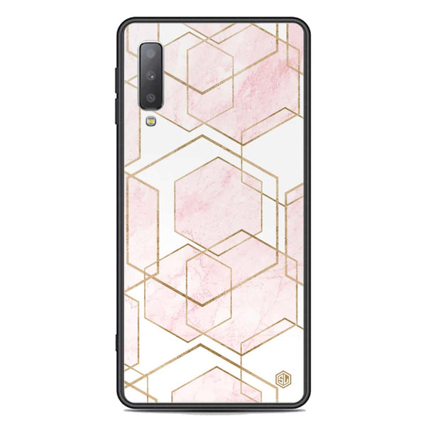 Stylish Marble Series Soft Phone Case - Premium Glass Case - Design 3 - Samsung Galaxy A7 2018