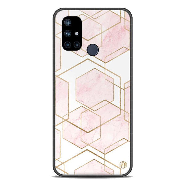 Stylish Marble Series Soft Phone Case - Premium Glass Case - Design 3 - OnePlus Nord N10 5G