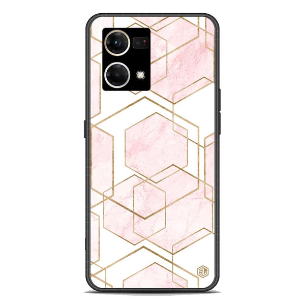 Stylish Marble Series Soft Phone Case - Premium Glass Case - Design 3 - Oppo Reno 7 4G