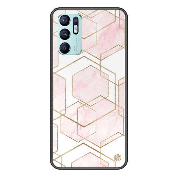 Stylish Marble Series Soft Phone Case - Premium Glass Case - Design 3 - Oppo Reno 6