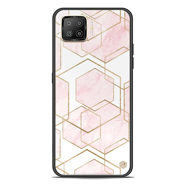 Stylish Marble Series Soft Phone Case - Premium Glass Case - Design 3 - Oppo F17