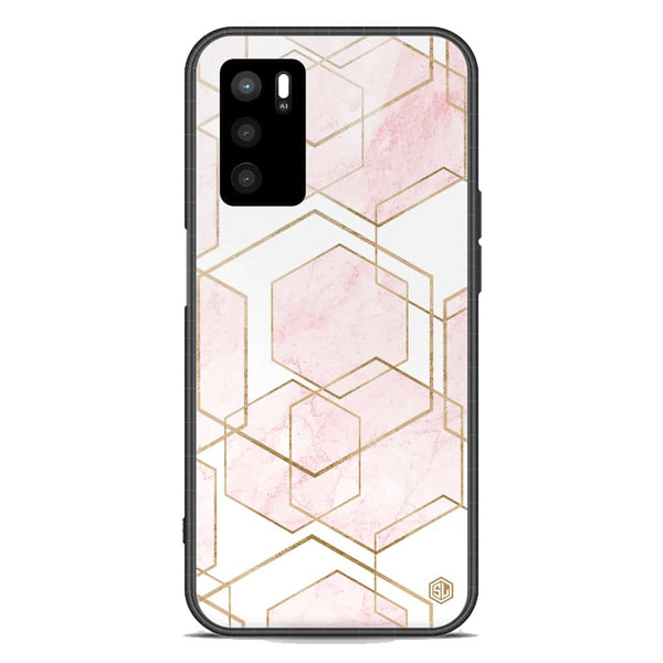 Stylish Marble Series Soft Phone Case - Premium Glass Case - Design 3 - Oppo A16