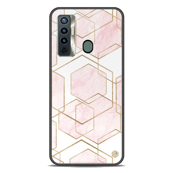 Stylish Marble Series Soft Phone Case - Premium Glass Case - Design 3 - Tecno Camon 17
