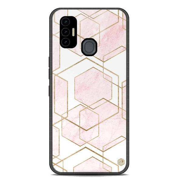 Stylish Marble Series Soft Phone Case - Premium Glass Case - Design 3 - Tecno Spark 7
