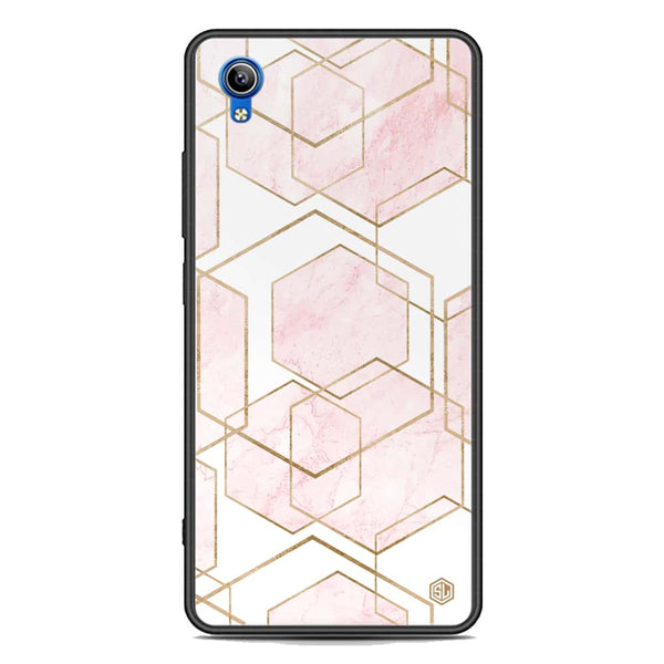 Stylish Marble Series Soft Phone Case - Premium Glass Case - Design 3 - Vivo Y91i