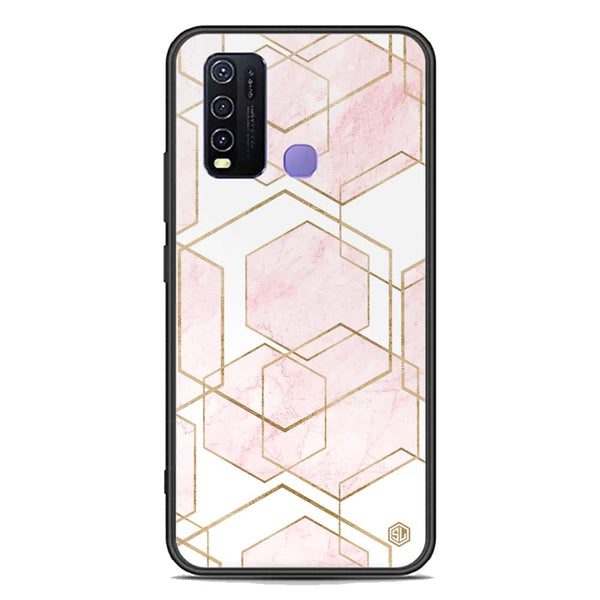 Stylish Marble Series Soft Phone Case - Premium Glass Case - Design 3 - Vivo Y50