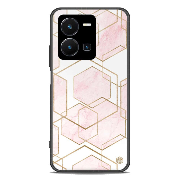 Stylish Marble Series Soft Phone Case - Premium Glass Case - Design 3 - Vivo Y35