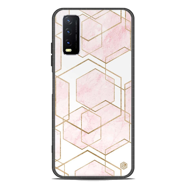 Stylish Marble Series Soft Phone Case - Premium Glass Case - Design 3 - Vivo Y20i