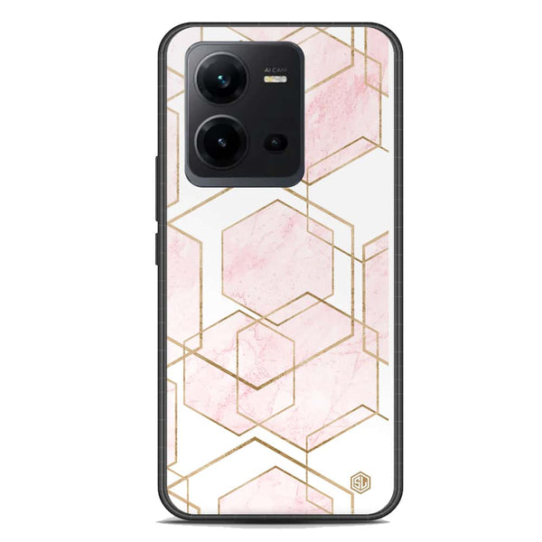 Stylish Marble Series Soft Phone Case - Premium Glass Case - Design 3 - Vivo V25e